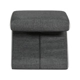 Artiss Ottoman Foot Stool Arrow Linen Grey - Side View