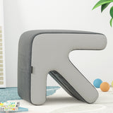 Artiss Ottoman Foot Stool Arrow Linen Grey - Low Angle