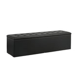 Oikiture Storage Ottoman XL PU Leather Black