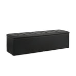 Oikiture Storage Ottoman XL PU Leather Black