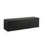 Oikiture Storage Ottoman XL PU Leather Black