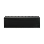 Oikiture Storage Ottoman XL PU Leather Black, image 6