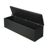 Oikiture Storage Ottoman XL PU Leather Black