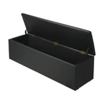 Oikiture Storage Ottoman XL PU Leather Black, image 3