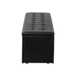 Oikiture Storage Ottoman XL PU Leather Black, image 4