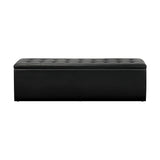 Oikiture Storage Ottoman XL PU Leather Black