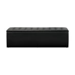Oikiture Storage Ottoman XL PU Leather Black, image 5