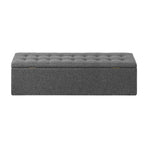 Oikiture Storage Ottoman XL Faux Linen Grey, image 6