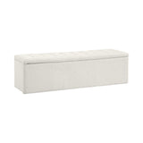 Oikiture Storage Ottoman XL Faux Sherpa White