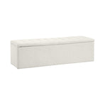 Oikiture Storage Ottoman XL Faux Sherpa White