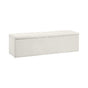 Oikiture Storage Ottoman XL Faux Sherpa White