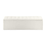 Oikiture Storage Ottoman XL Faux Sherpa White