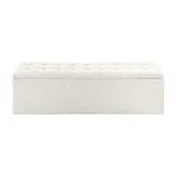 Oikiture Storage Ottoman XL Faux Sherpa White - Rear View