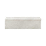 Oikiture Storage Ottoman Blanket Box XL Polyester Beige - Rear View