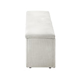 Oikiture Storage Ottoman Blanket Box XL Polyester Beige