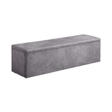 Oikiture Storage Ottoman Blanket Box XL Polyester Grey