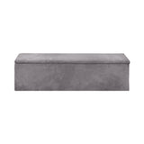 Oikiture Storage Ottoman Blanket Box XL Polyester Grey