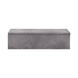 Oikiture Storage Ottoman Blanket Box XL Polyester Grey - 45-Degree Angle