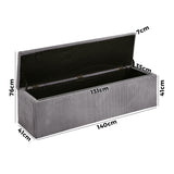 Oikiture Storage Ottoman Blanket Box XL Polyester Grey - Close-Up Angle