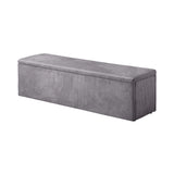 Oikiture Storage Ottoman Blanket Box XL Polyester Grey