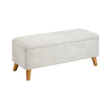 Oikiture Storage Ottoman Blanket Box LARGE Polyester Beige