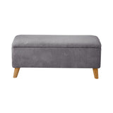 Oikiture Storage Ottoman Blanket Box LARGE Polyester Grey