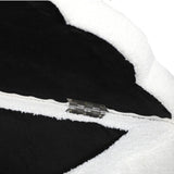 Oikiture Storage Ottoman Scallop Boucle Fleece Foot Stool Seat Chest - Rear View