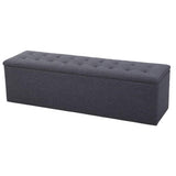 Artiss Storage Ottoman Blanket Box 140cm Linen Dark Grey - Front View