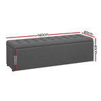 Artiss Storage Ottoman Blanket Box 140cm Linen Dark Grey, image 3