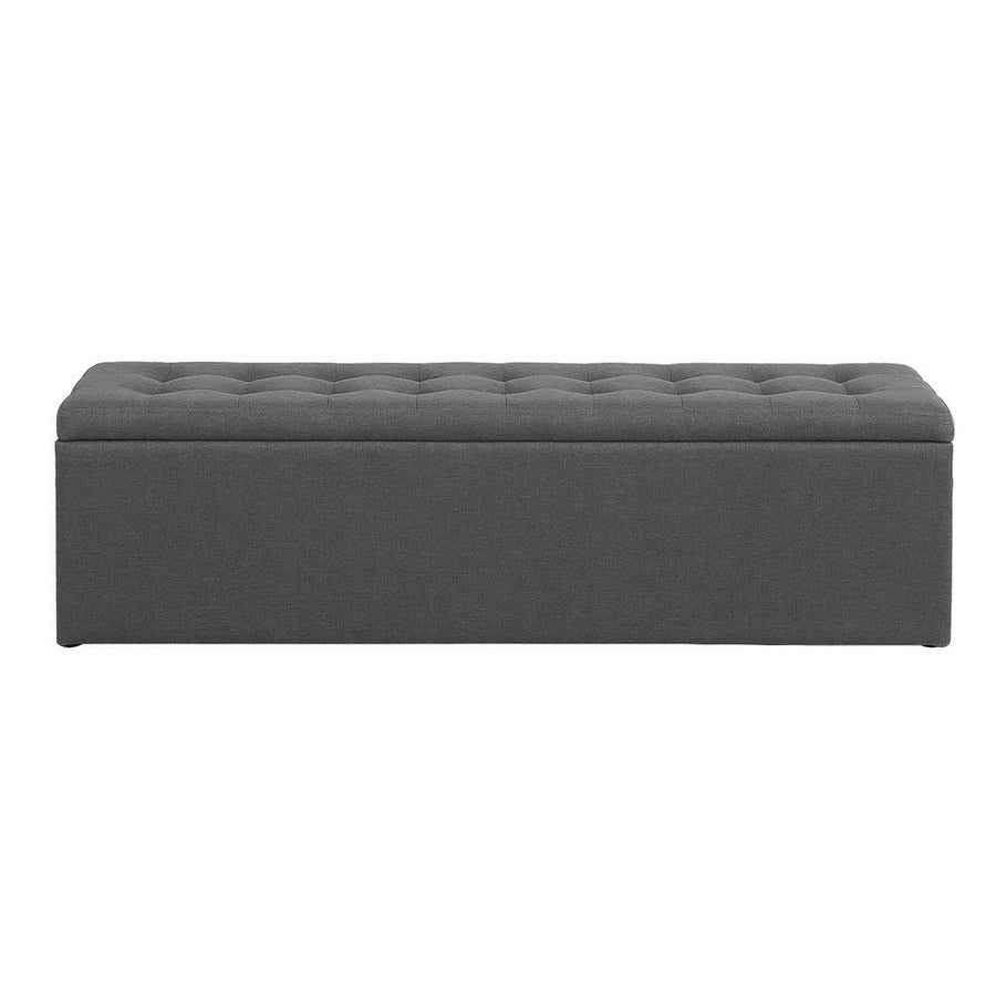 Artiss Storage Ottoman Blanket Box 140cm Linen Dark Grey, image 4