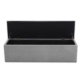 Artiss Storage Ottoman Blanket Box 140cm Linen Grey - Side View