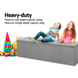 Artiss Storage Ottoman Blanket Box 140cm Linen Grey - 45-Degree Angle