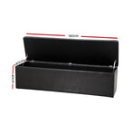 Artiss Storage Ottoman Blanket Box 140cm Leather Black, Storage