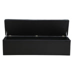 Artiss Storage Ottoman Blanket Box 140cm Leather Black, image 3
