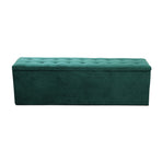 Artiss green velvet storage ottoman blanket box, 140cm, lift-up lid