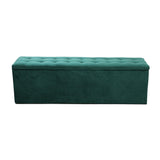 Artiss Storage Ottoman Blanket Box 140cm Velvet Green - Side View