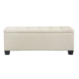 Artiss Storage Ottoman Blanket Box 97cm Linen Beige - Side View