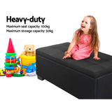 Artiss Storage Ottoman Blanket Box 97cm Linen Black - Top-Down View