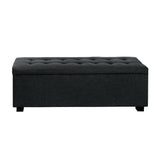 Artiss Storage Ottoman Blanket Box 97cm Linen Charcoal - Side View