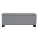 Artiss Storage Ottoman Blanket Box 97cm Linen Grey - Side View