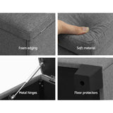 Artiss Storage Ottoman Blanket Box 97cm Linen Grey - 45-Degree Angle