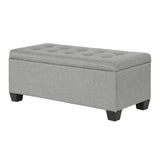 Artiss Storage Ottoman Blanket Box 97cm Linen Light Grey - Low Angle