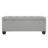 Artiss Storage Ottoman Blanket Box 97cm Linen Light Grey - Side View