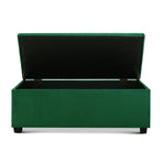 Artiss green velvet storage ottoman blanket box with tufted seat, 97cm, lift-up lid with robust hinges