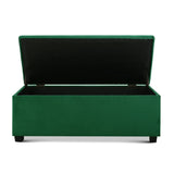 Artiss Storage Ottoman Blanket Box 97cm Velvet Green - Side View