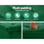 Artiss green velvet storage ottoman blanket box with tufted seat, 97cm, image 6