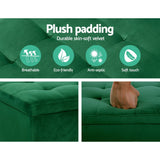 Artiss Storage Ottoman Blanket Box 97cm Velvet Green - Rear View