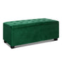 Artiss Velvet Storage Ottoman Blanket Box, 97cm, Green with Tufted Seat