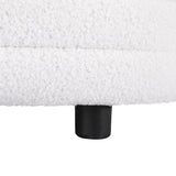 Artiss Storage Ottoman Blanket Box 87cm Boucle Fabric Oval - Top-Down View