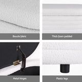 Artiss Storage Ottoman Blanket Box 87cm Boucle Fabric Oval